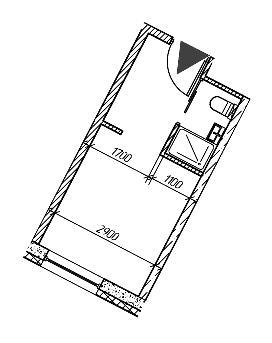 Квартира студия 17.07 м², 26/26 эт., Комплекс апартаментов «cOASIS VERTICAL»